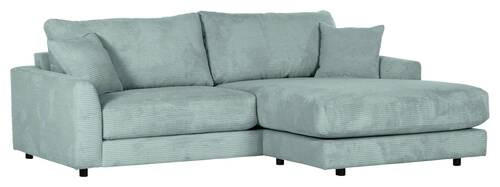 ECKSOFA Hellblau Cord  - Schwarz/Hellblau, Design, Kunststoff/Textil (240/175cm) - Landscape