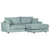 ECKSOFA Hellblau Cord  - Schwarz/Hellblau, Design, Kunststoff/Textil (240/175cm) - Landscape