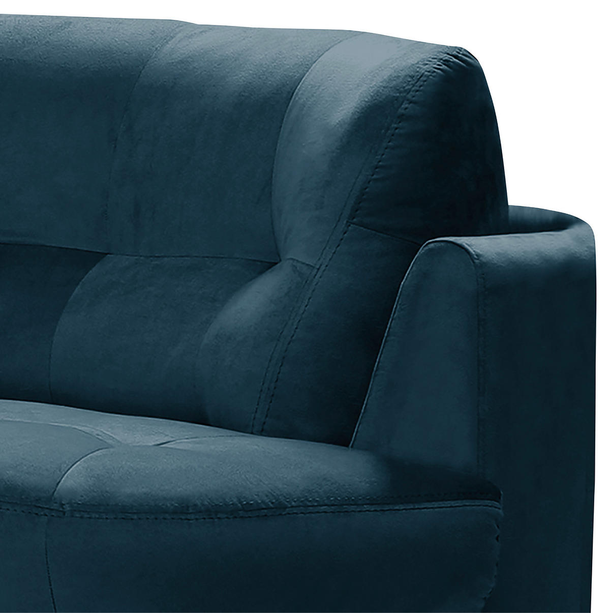 ECKSOFA BRETANIA in Samt Dunkelblau  113/300 cm  - Schwarz/Dunkelblau, Design, Kunststoff/Textil (113/300cm) - Livetastic