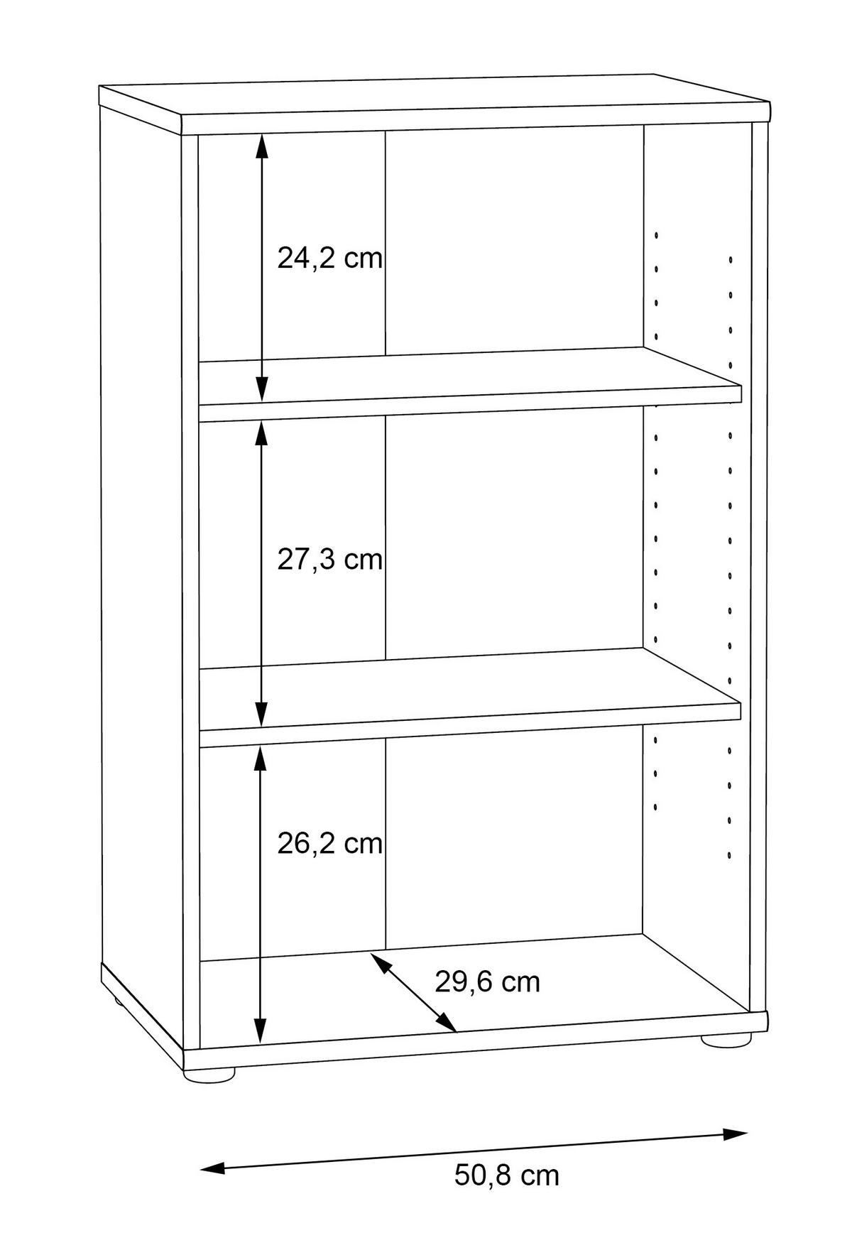 REGAL  54/85,5/34,8 cm Weiß  - Alufarben/Weiß, Design, Holzwerkstoff (54/85,5/34,8cm)