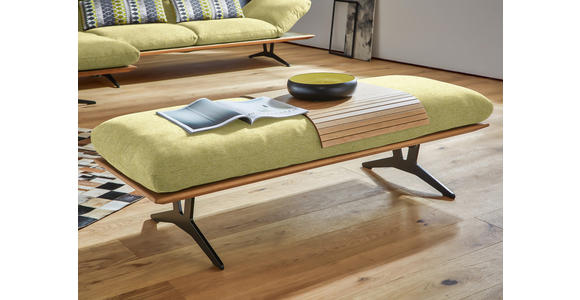 HOCKERBANK in Holz, Textil Limette - Limette/Schwarz, Design, Holz/Textil (150/43/60cm) - Dieter Knoll