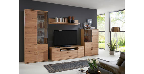 WOHNWAND  in Alteiche  364,1/211,6/55,5 cm  - Alteiche/Grau, MODERN, Glas/Holz (364,1/211,6/55,5cm) - Linea Natura