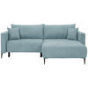 ECKSOFA in Velours Mintgrün  - Schwarz/Mintgrün, Konventionell, Textil/Metall (226/155cm) - Carryhome