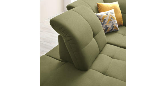ECKSOFA in Chenille Olivgrün 240/308 cm - Schwarz/Olivgrün, Design, Textil/Metall (240/308cm) - Xora