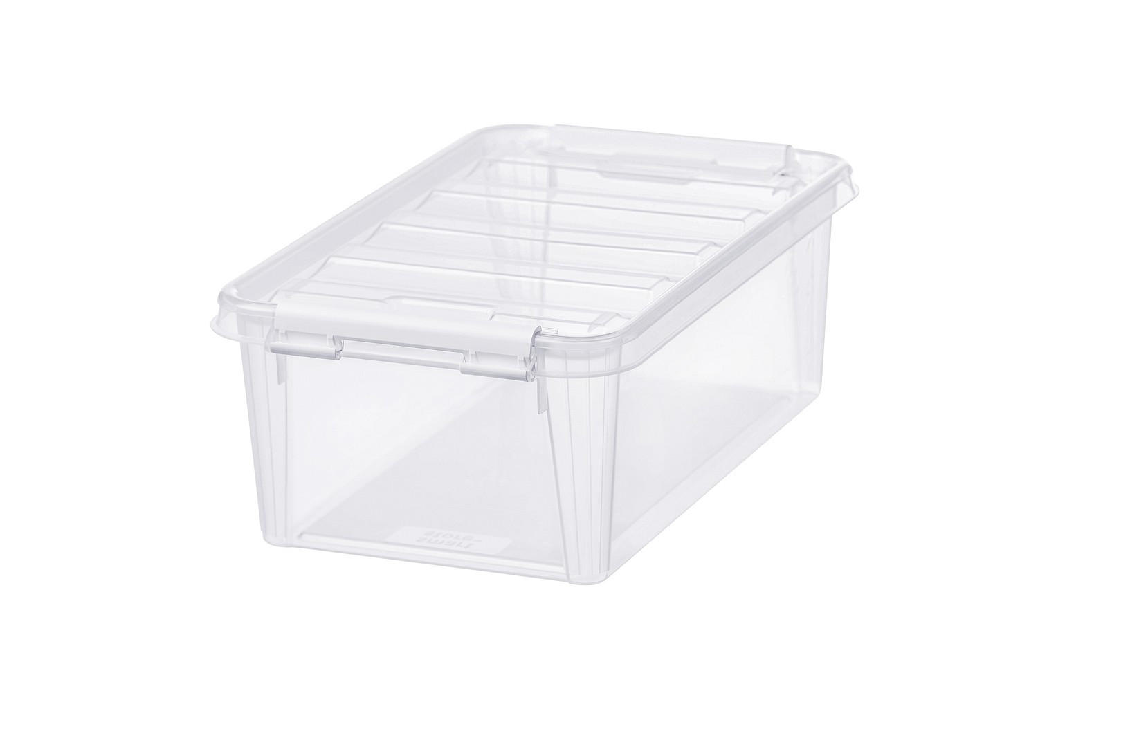 FÖRVARINGSLÅDA 30/19/11 cm   - klar/vit, Basics, plast (30/19/11cm) - Smart Store