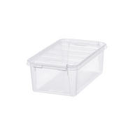 FÖRVARINGSLÅDA 30/19/11 cm   - klar/vit, Basics, plast (30/19/11cm) - Smart Store