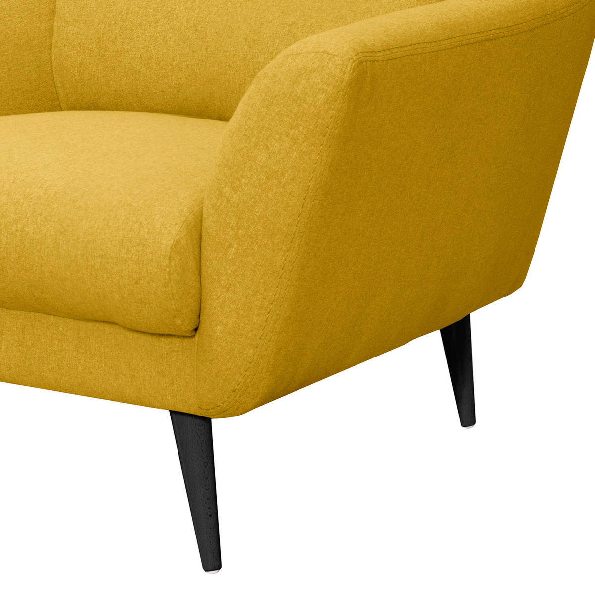 SESSEL in Webstoff Gelb  - Gelb/Schwarz, Design, Holz/Textil (92/87/88cm) - Livetastic