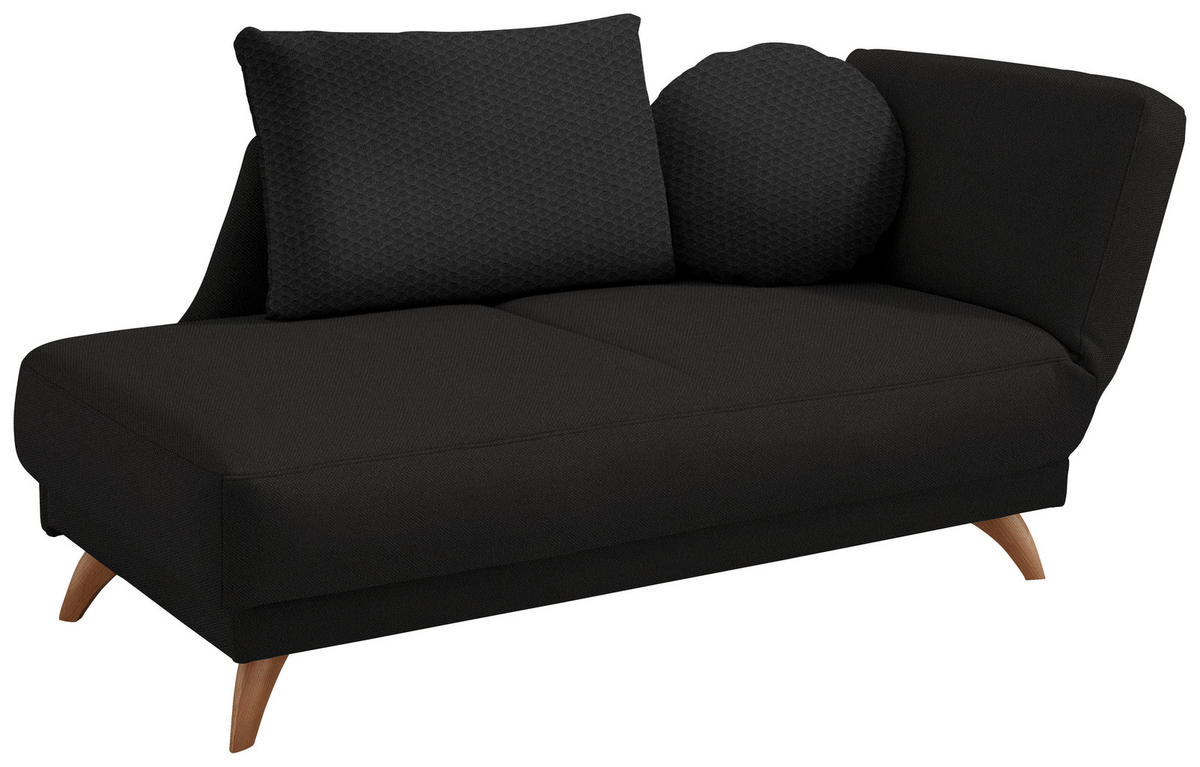 RÉCAMIERE in Flachgewebe Schwarz  - Schwarz, Design, Holz/Textil (205/87/94cm) - Bali
