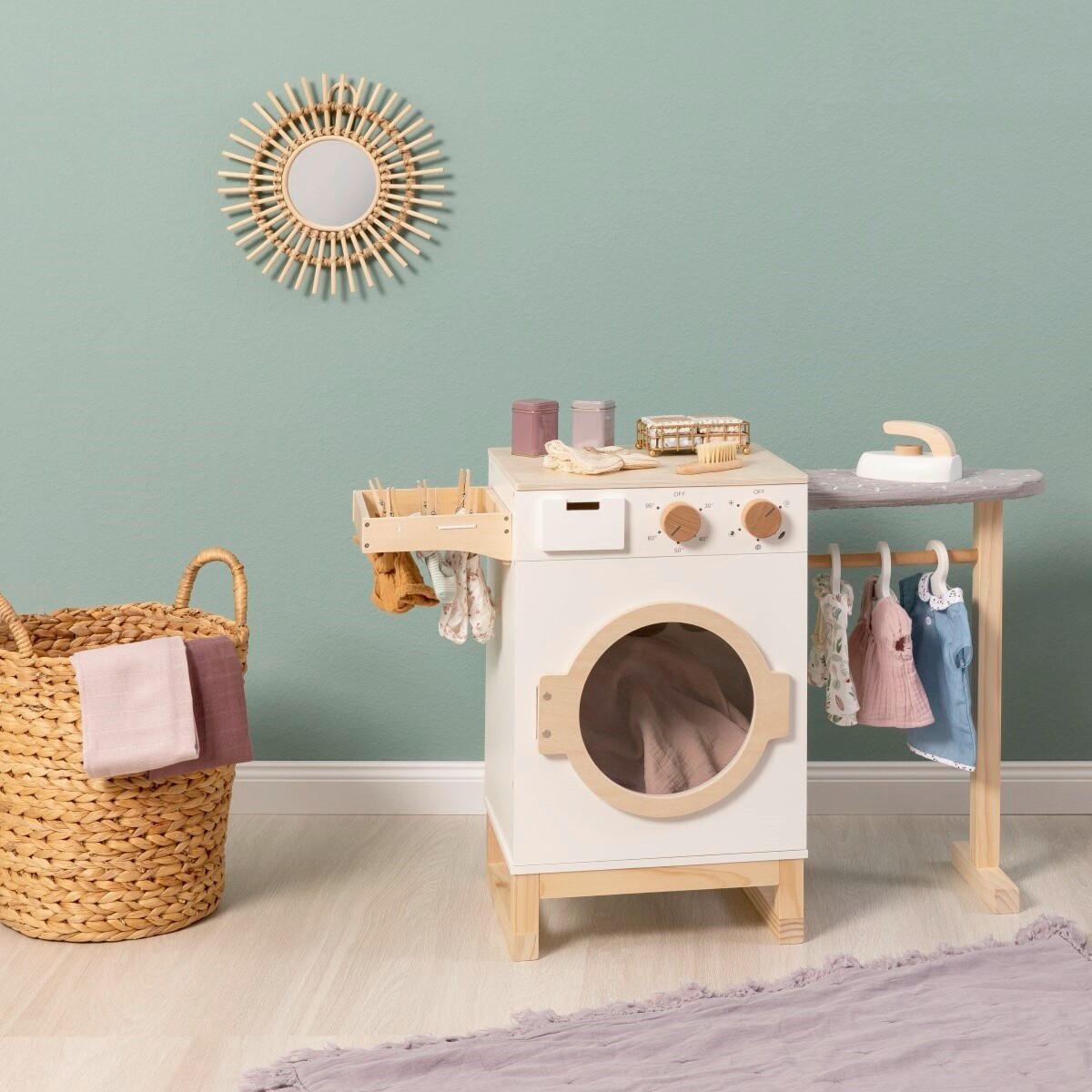 KINDERWASCHMASCHINE RUMEX  - Naturfarben/Weiß, Basics, Holz/Holzwerkstoff (85/35/55cm) - MUSTERKIND