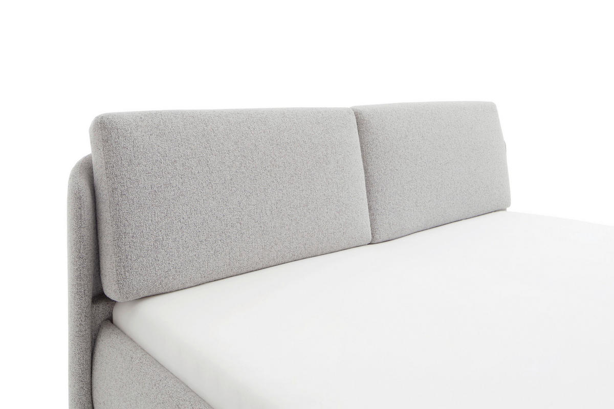 POLSTERBETT 180/200 cm  in Hellgrau  - Hellgrau/Schwarz, Design, Textil/Metall (180/200cm) - Esposa