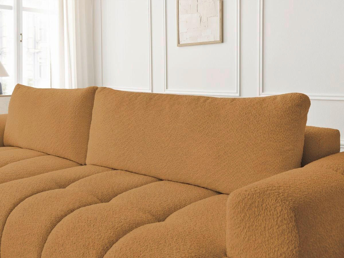 ECKSCHLAFSOFA FUJI Bouclé Gelb  inkl.  - Gelb/Schwarz, MODERN, Kunststoff/Textil (160/292cm)