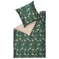 OBOUSTRANNÉ POVLEČENÍ, satén, zelená, přírodní barvy, béžová, 155/220 cm - zelená/přírodní barvy, Trend, textil (155/220cm) - Esprit