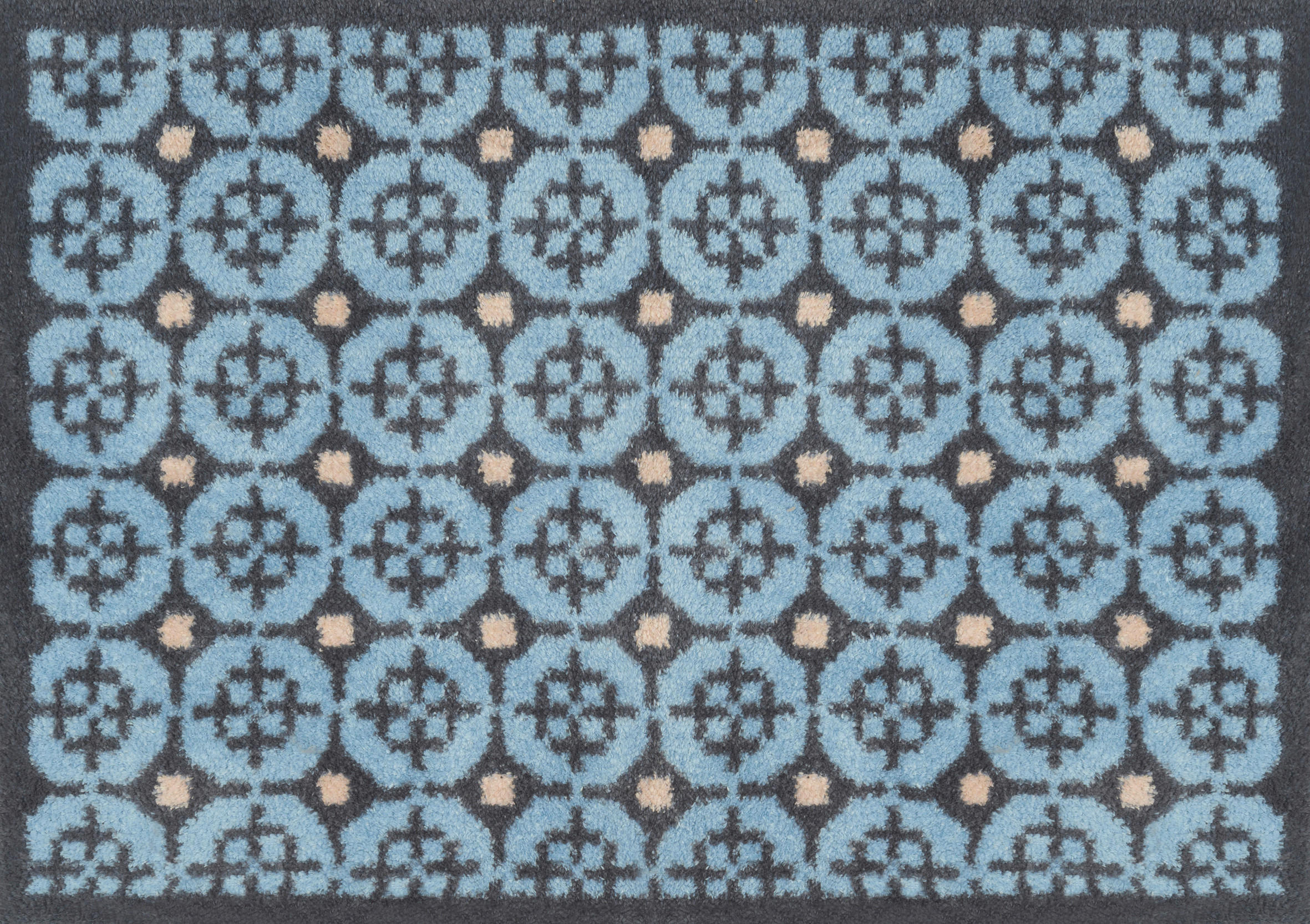 FUßMATTE 60/85 cm Parterre Blue  - Blau, ROMANTIK / LANDHAUS, Kunststoff/Textil (60/85cm) - wash+dry