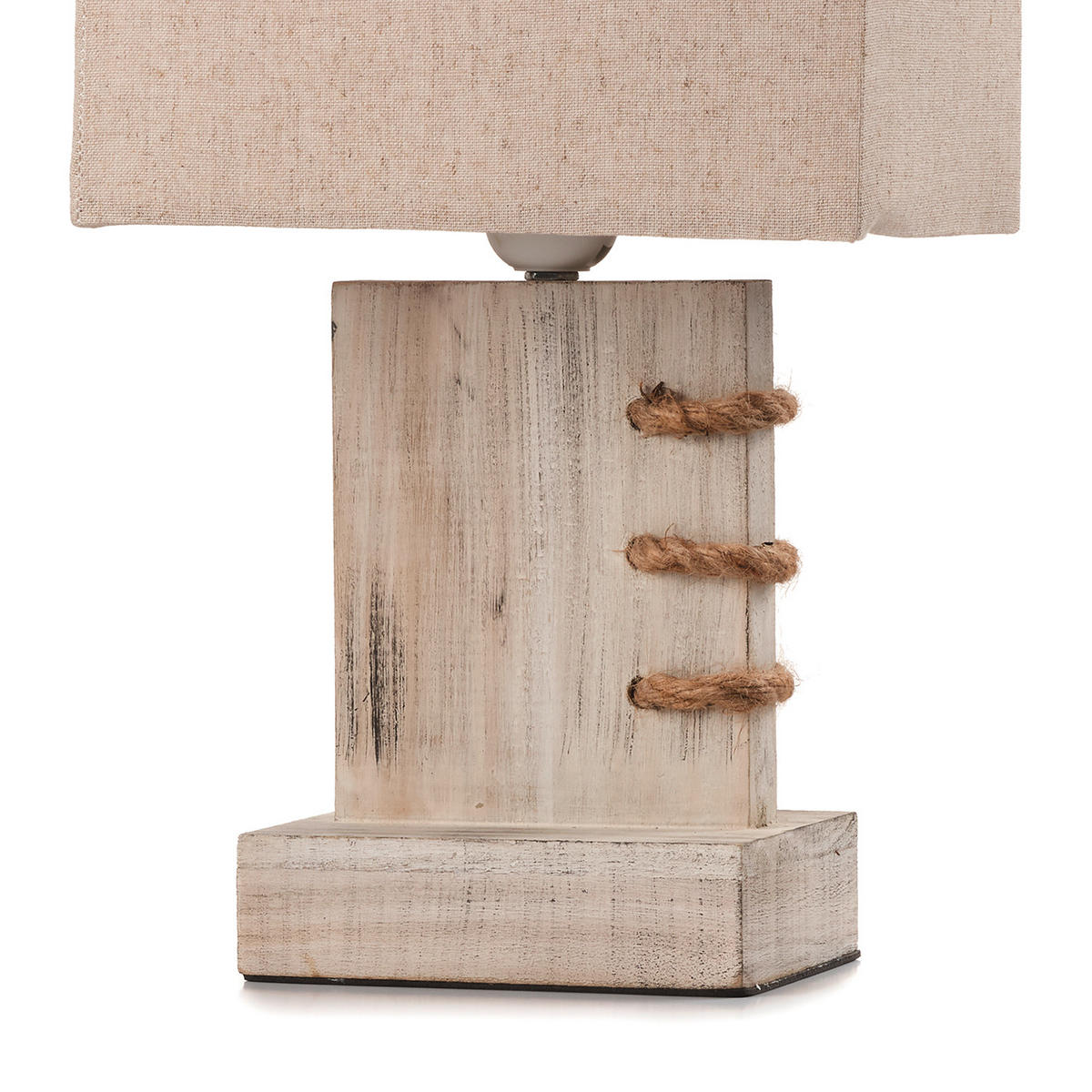 NACHTTISCHLEUCHTE 22/15/33 cm   - Beige, Natur, Holz/Textil (22/15/33cm)