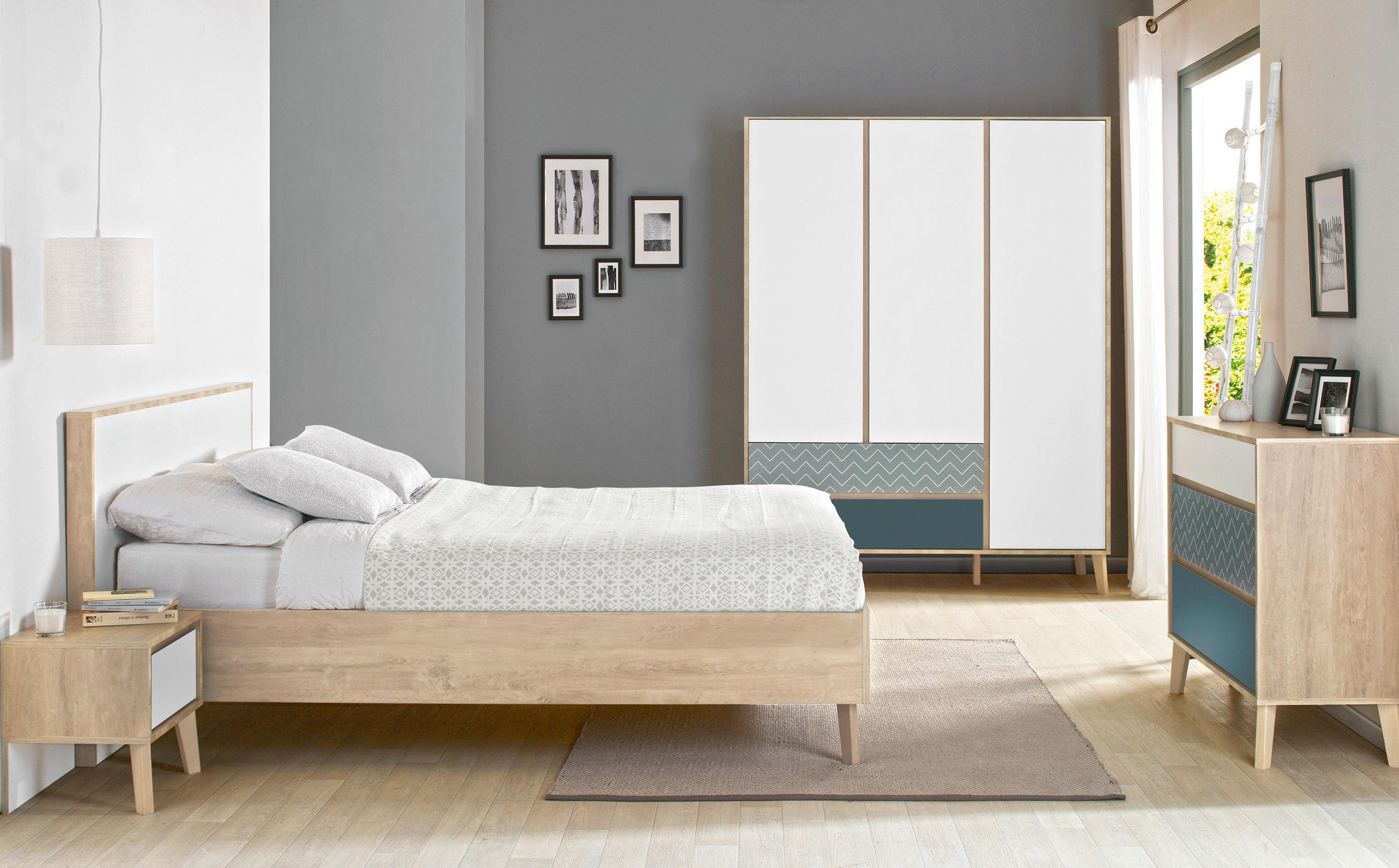 BETT 120/200 cm  in Eichefarben  - Eichefarben/Buchefarben, MODERN, Holz (120/200cm) - MID.YOU