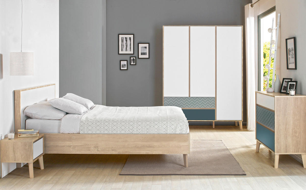 BETT 120/200 cm  in Eichefarben  - Eichefarben/Buchefarben, MODERN, Holz (120/200cm) - MID.YOU