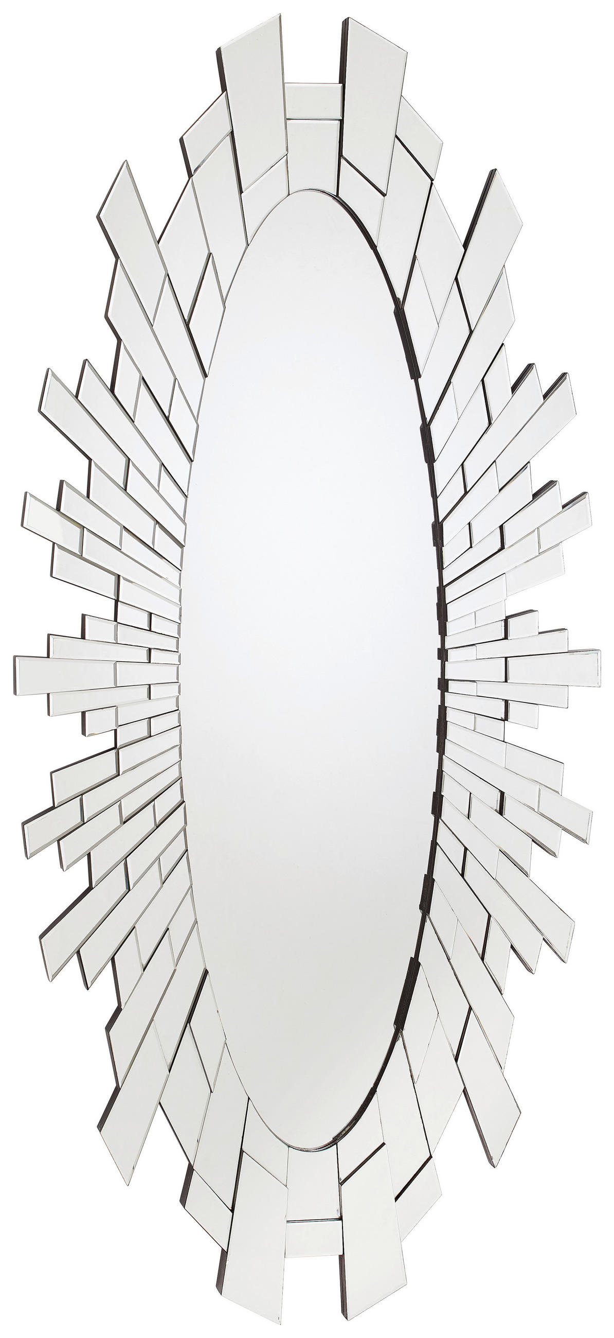WANDSPIEGEL 90/199/4,8 cm    in oval  - Silberfarben, Design, Glas/Holzwerkstoff (90/199/4,8cm) - Xora