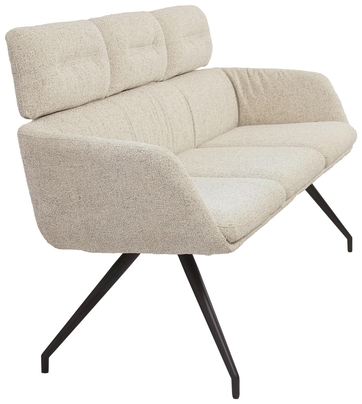 SITZBANK Metall, Textil Schwarz, Beige  - Beige/Schwarz, Design, Textil/Metall (185/91/70cm) - Dieter Knoll