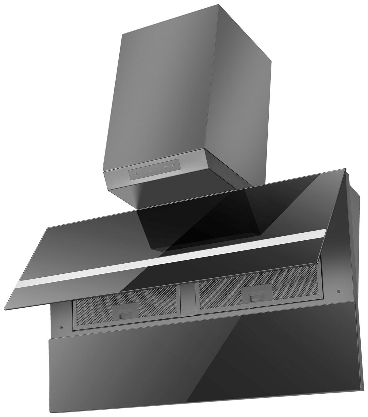 DUNSTABZUGSHAUBE WS49-90B  - Schwarz, Basics, Glas/Metall - PKM
