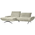 ECKSOFA  in Chenille Beige  170-195/280 cm  - Beige/Schwarz, Design, Textil/Metall (170-195/280cm) - Dieter Knoll