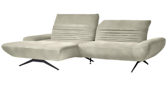 ECKSOFA  in Chenille Beige  170-195/280 cm  - Beige/Schwarz, Design, Textil/Metall (170-195/280cm) - Dieter Knoll