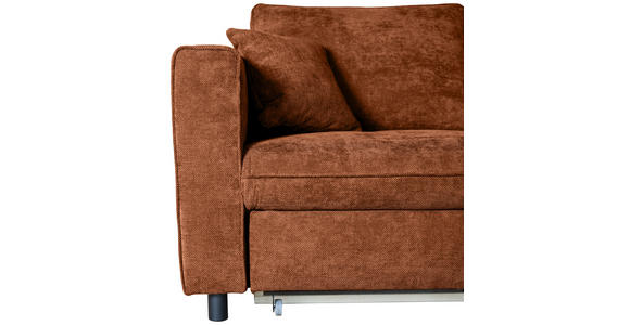 ECKSOFA Rostfarben Flachgewebe - Rostfarben/Schwarz, KONVENTIONELL, Textil/Metall (252/162cm) - Carryhome