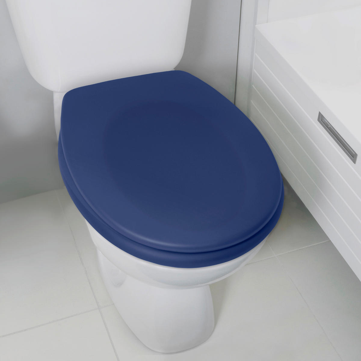 WC-SITZ Dunkelblau  - Dunkelblau, Basics, Kunststoff (45.5/37/5.5cm) - Spirella