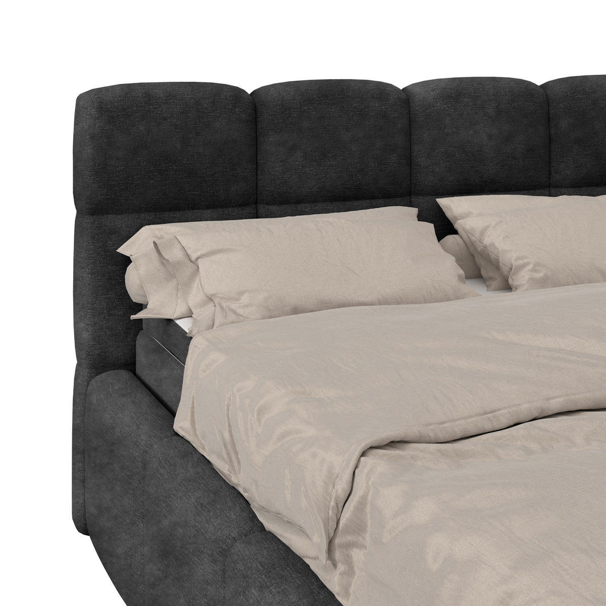 POLSTERBETT  in Schwarz, Matratze, Bettkasten, H3 = fest  - Schwarz, Trend, Kunststoff/Textil (140/200cm)