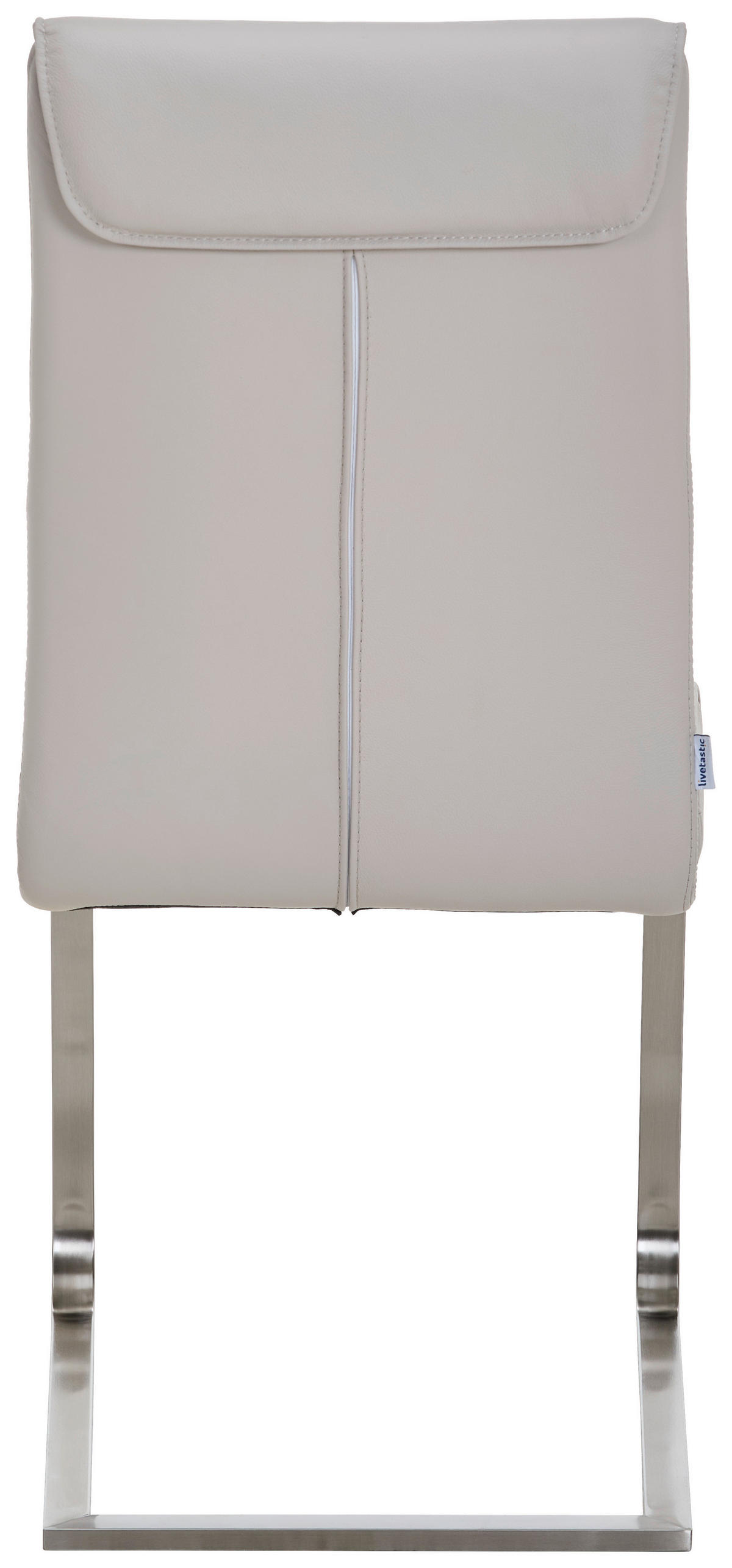 SCHWINGSTUHL  in Edelstahl Echtleder pigmentiert  - Edelstahlfarben/Beige, Design, Leder/Metall (46/99/62cm) - Livetastic