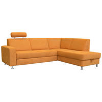 ECKSOFA Chenille Gelb  - Chromfarben/Gelb, Design, Textil (261/198cm) - Xora