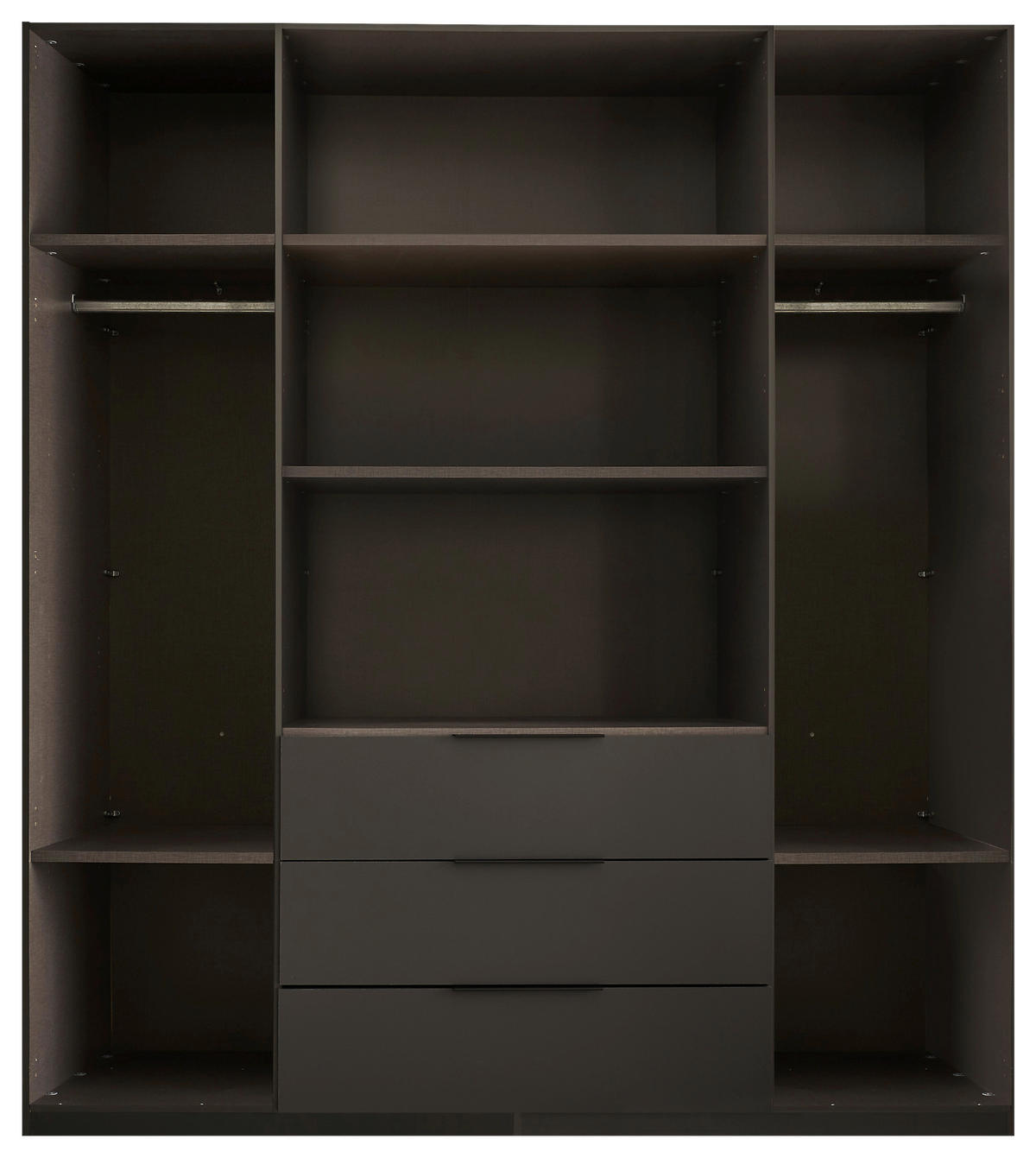 DREHTÜRENSCHRANK 200,5/225,5/60 cm,  in Graphitfarben, Hellgrau, 4-türig  - Hellgrau/Schwarz, MODERN, Holzwerkstoff/Kunststoff (200,5/225,5/60cm) - MID.YOU