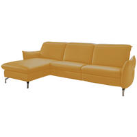 ECKSOFA in Lederlook (vegan) Gelb  - Gelb/Nickelfarben, Modern, Textil/Metall (179/233cm) - Livetastic