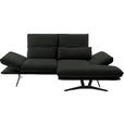 ECKSOFA  in Echtleder Dunkelgrün  210/130 cm  - Dunkelgrün/Schwarz, Design, Leder/Metall (210/130cm) - Dieter Knoll
