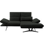 ECKSOFA  in Echtleder Dunkelgrün  210/130 cm  - Dunkelgrün/Schwarz, Design, Leder/Metall (210/130cm) - Dieter Knoll