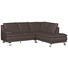 Ecksofa Echtleder Rücken echt - Dunkelbraun/Alufarben, KONVENTIONELL, Leder/Metall (246/220cm) - Celina Home