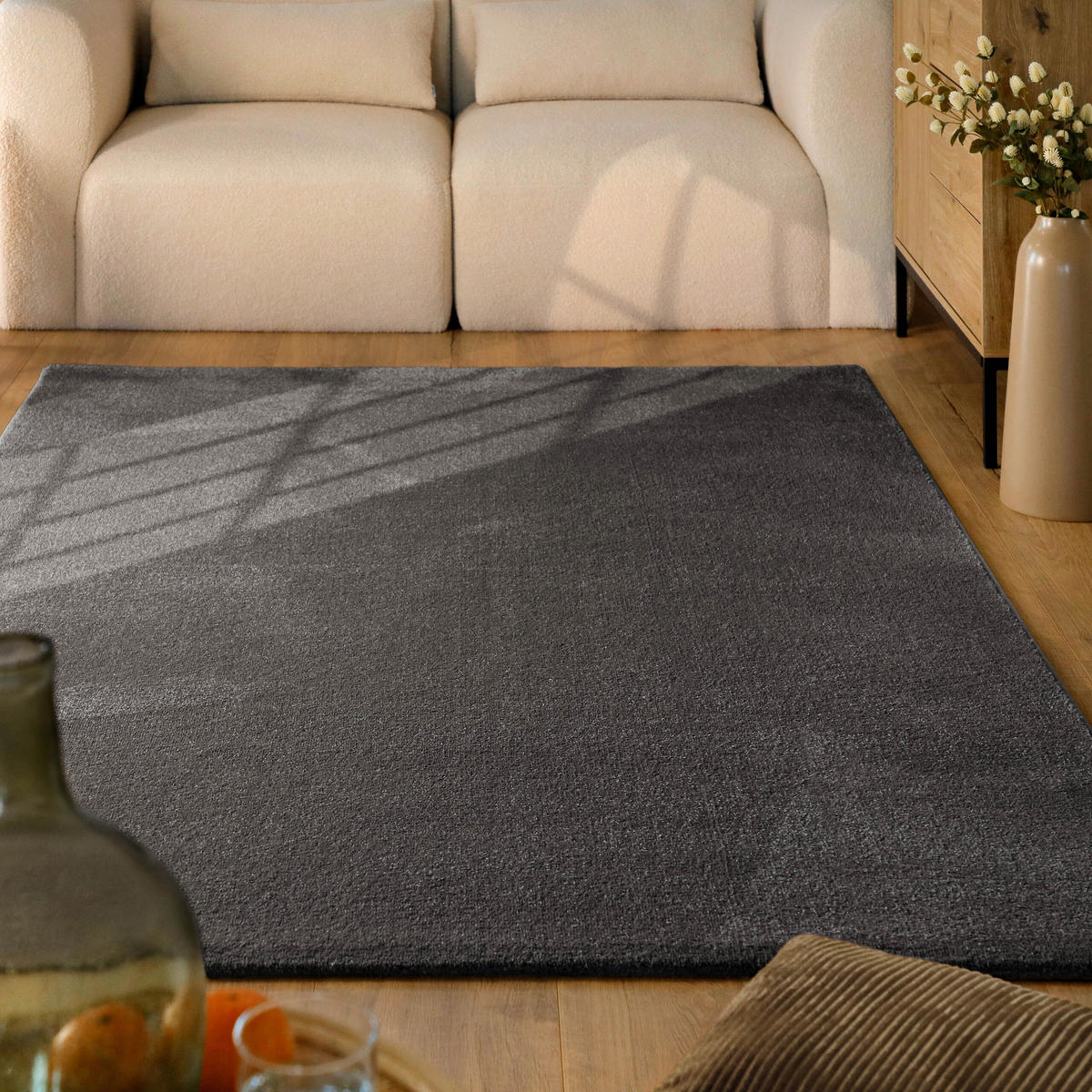 WEBTEPPICH  Wohnzimmer 200/290 cm Vegas Anthrazit rechteckig  - Anthrazit, KONVENTIONELL, Textil (200/290cm) - Esprit