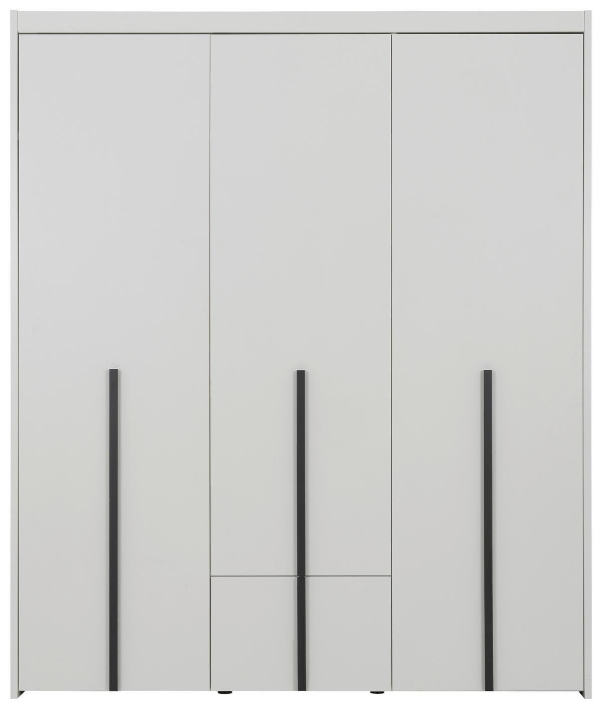 KLEIDERSCHRANK 3-türig Weiß  - Schwarz/Weiß, MODERN, Holzwerkstoff (181/215/60cm) - MID.YOU
