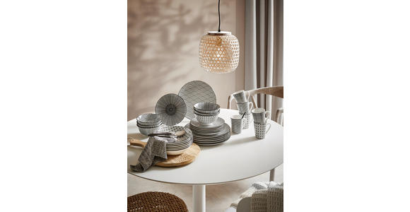 KOMBISERVICE Tokyo 30-teilig  - Schwarz/Weiß, Trend, Keramik - Novel