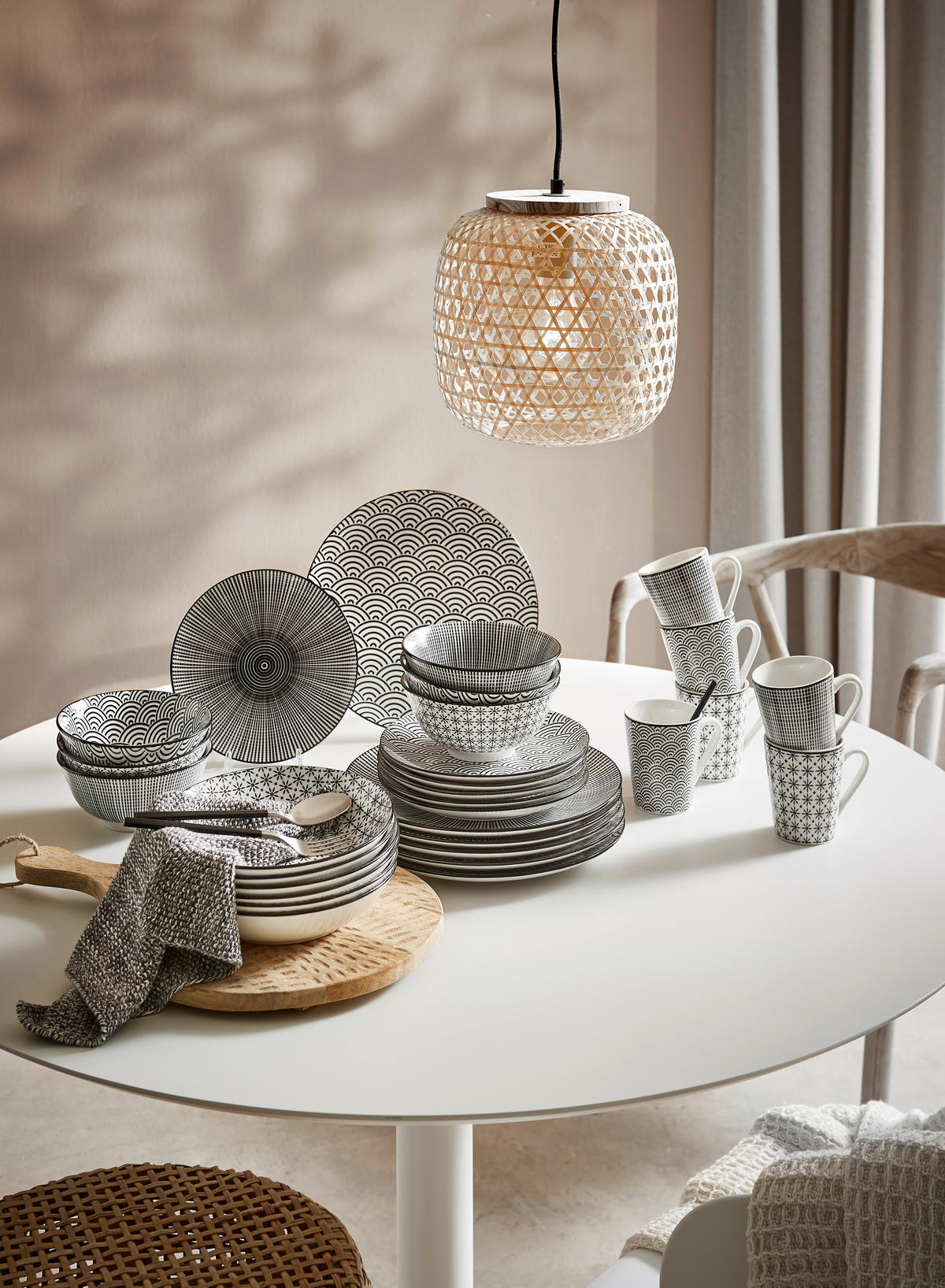 KOMBINOVANÝ SERVIS Tokyo 30-dielne  - čierna/biela, Trend, keramika - Novel