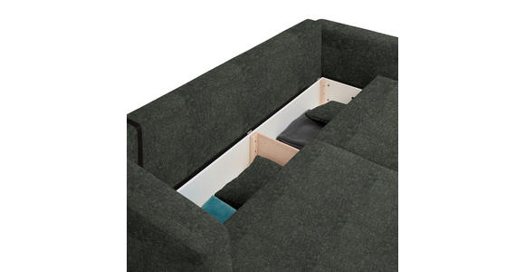SCHLAFSOFA in Velours Dunkelgrün - Dunkelgrün/Schwarz, Design, Kunststoff/Textil (250/92/105cm) - Carryhome