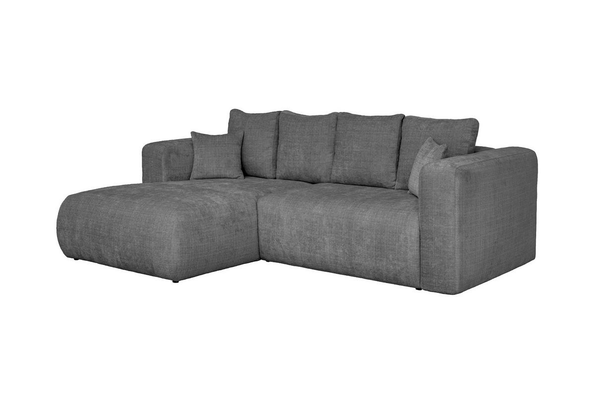 ECKSOFA Dunkelgrau Chenille Zierkissen, Rückenkissen, Rücken echt  - Dunkelgrau/Schwarz, MODERN, Kunststoff/Textil (188/276cm) - Milino