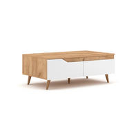 COUCHTISCH 100/60/37 cm rechteckig Weiß, Eichefarben  - Eichefarben/Weiß, Design, Holzwerkstoff (100/60/37cm) - Livetastic