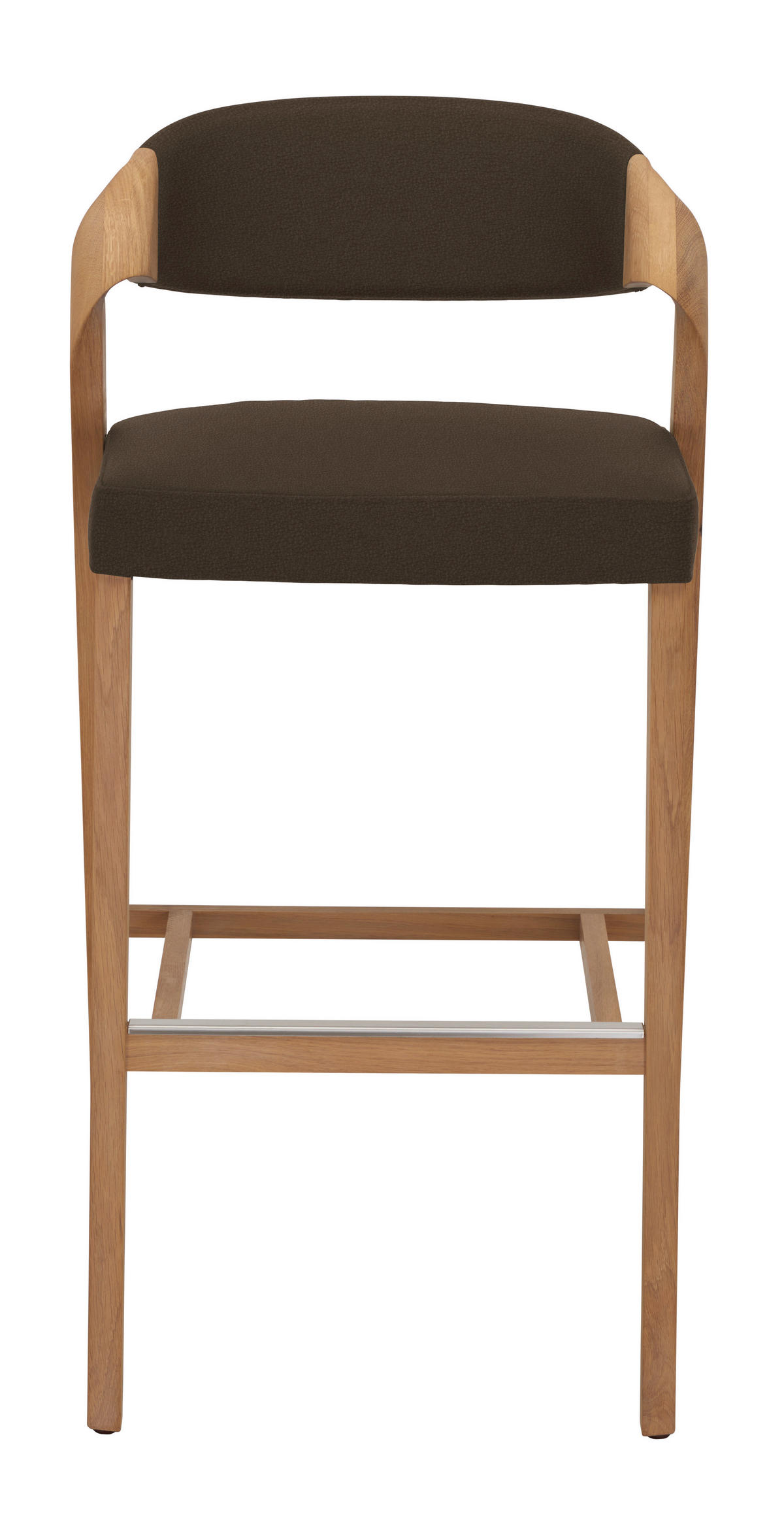 BARHOCKER Holz, Leder Braun, Wildeiche  - Wildeiche/Braun, Natur, Leder/Holz (52/103/52cm) - Voglauer