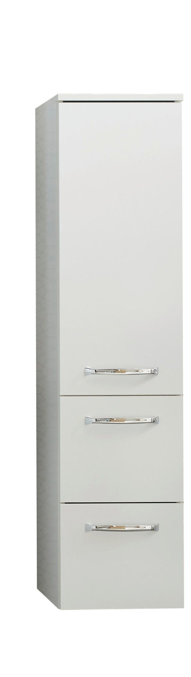 MIDISCHRANK 30/123/33 cm  - Chromfarben/Weiß, KONVENTIONELL, Holzwerkstoff/Metall (30/123/33cm) - Xora