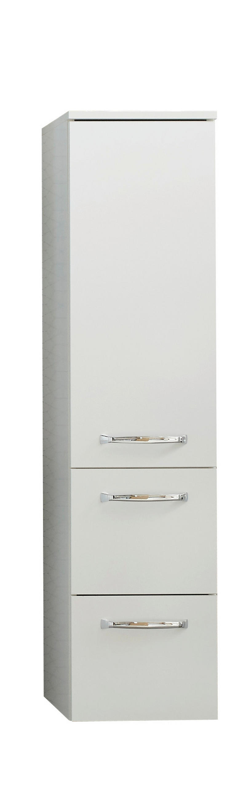 MIDISCHRANK 30/123/33 cm  - Chromfarben/Weiß, KONVENTIONELL, Holzwerkstoff/Metall (30/123/33cm) - Xora