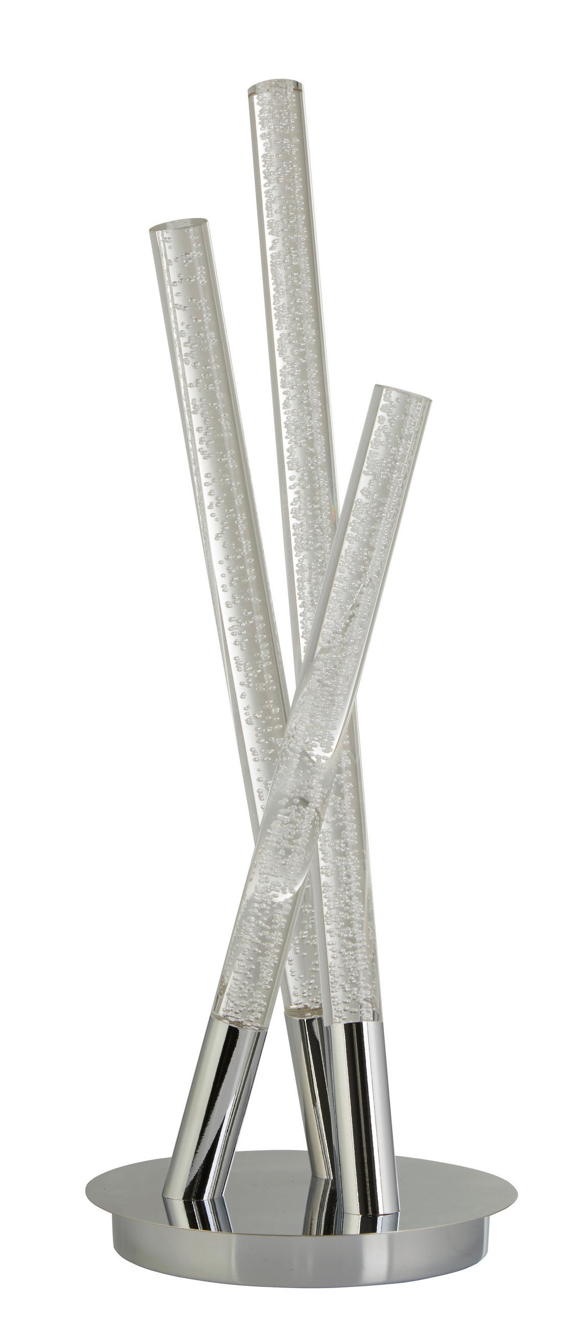 LED-TISCHLEUCHTE 16/16/43 cm   - Chromfarben/Transparent, Design, Kunststoff/Metall (16/16/43cm)