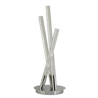 LED-TISCHLEUCHTE 16/16/43 cm   - Chromfarben/Transparent, Design, Kunststoff/Metall (16/16/43cm)