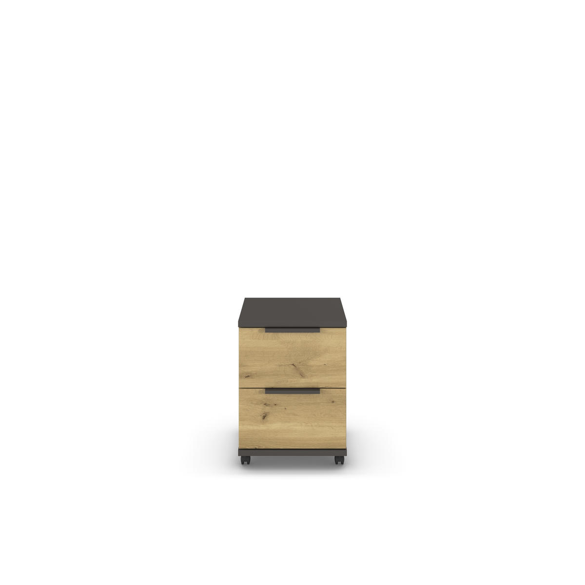 ROLLCONTAINER 40/55/42 cm  - Eichefarben/Graphitfarben, Konventionell, Holzwerkstoff/Kunststoff (40/55/42cm) - Xora