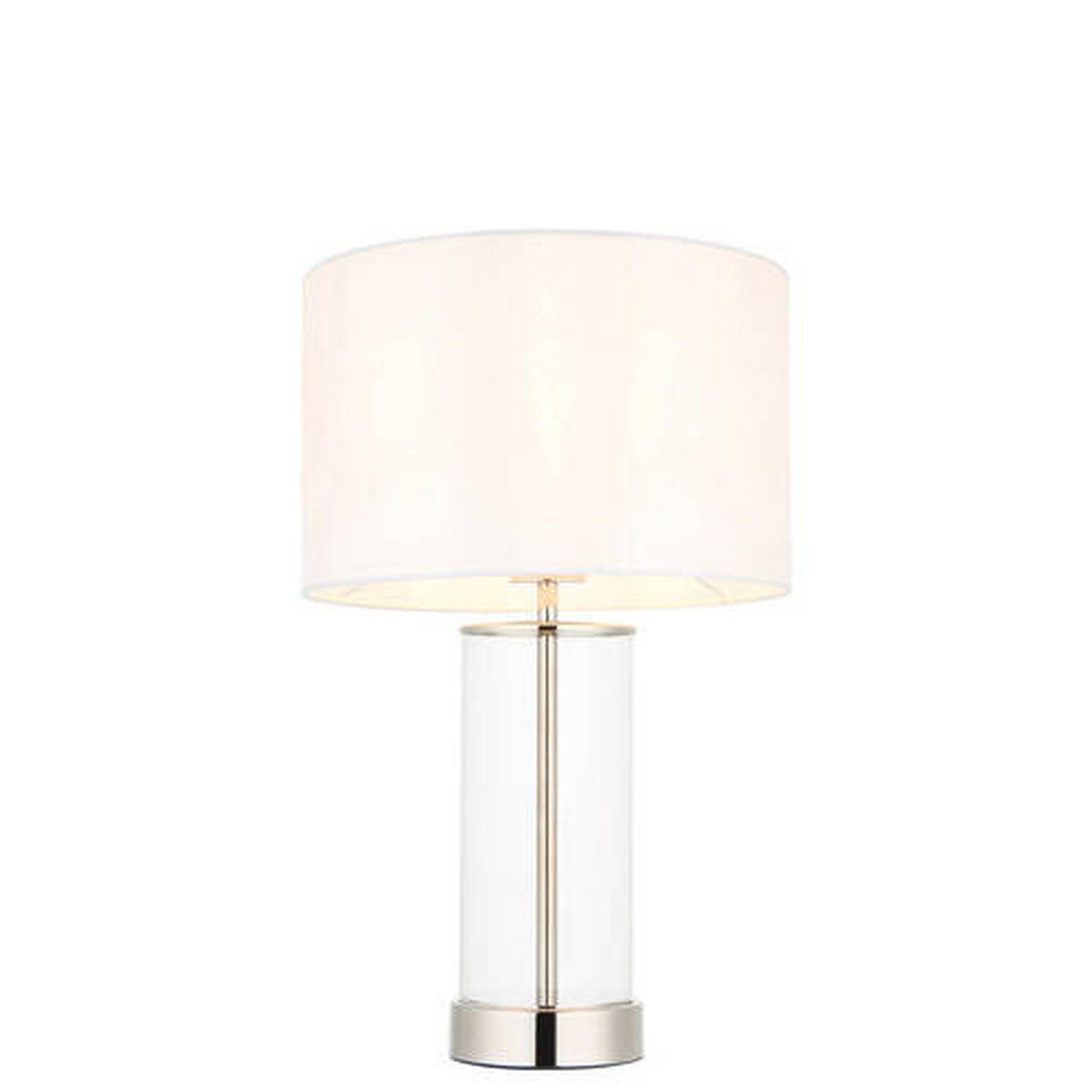 TISCHLEUCHTE Endon Lessina 28/44 cm   - Klar/Weiß, KONVENTIONELL, Glas/Textil (28/44cm) - ENDON