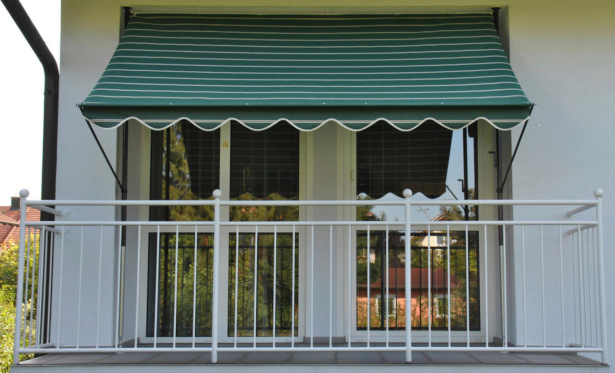 KLEMMMARKISE - Dunkelgrün/Creme, Basics, Textil/Metall (400/225-275/150cm) - Boxxx